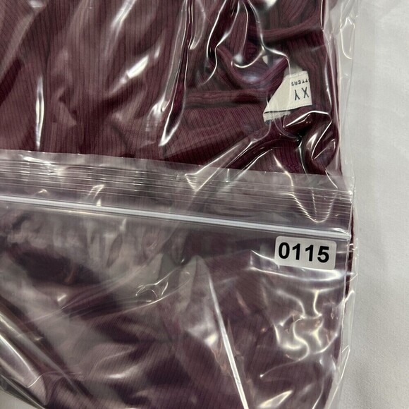 American Eagle Soft & Sexy Long Sleeve Burgundy‎ Ribbed Swing Mini Dress Size M - Picture 10 of 10